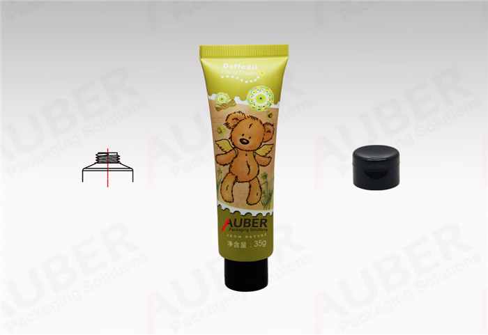 Cosmetics Tubes Manufacturers Dia.25mm Lovely Plastic Tube with Black Flip Top Cap for Baby Care Product 