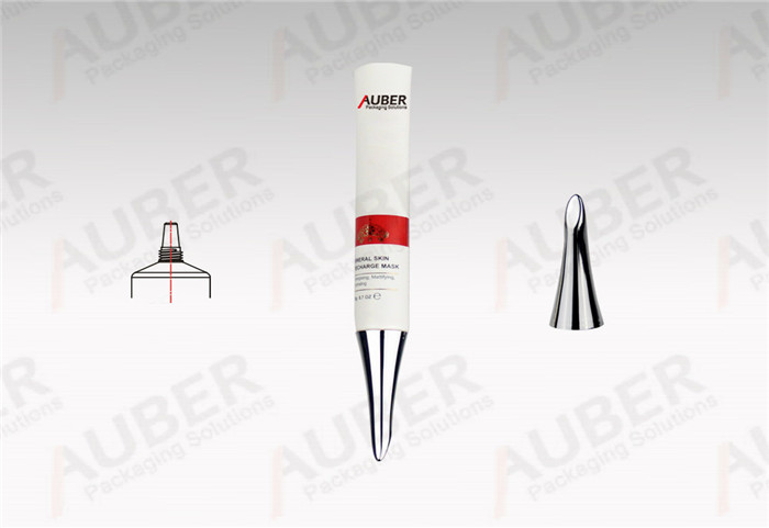 D19mm Nozzle Plastic Tube Packaging For Skin Repairing Mask with Metalized Pointed Screw On Cap