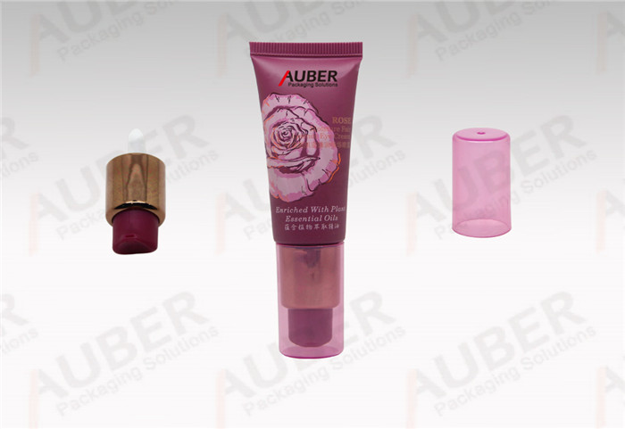 D25mm red cosmetic airless tube with color transparent cap for Eye Cream
