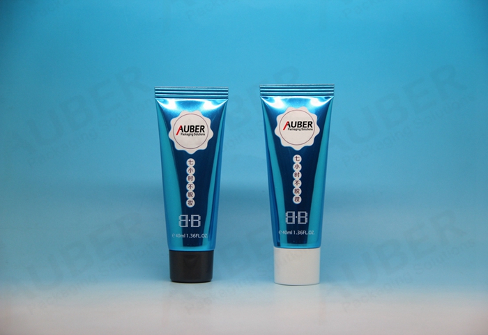 D35mm Shiny Blue Aluminum Plastic Laminated Tubes with Different Caps