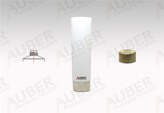 D40mm white Plastic Laminated Tube with Golden screw on cap 