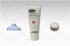 d55mm printed skin care tubes with white glossy concave cap