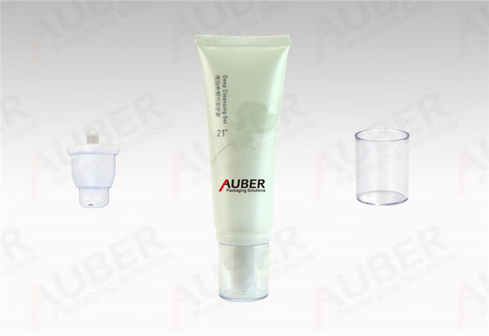 Auber Airless tubes cosmetic with transparent pump caps