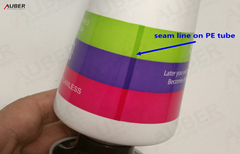 Seal line on extruding PE tube Seal line on extruding PE tube