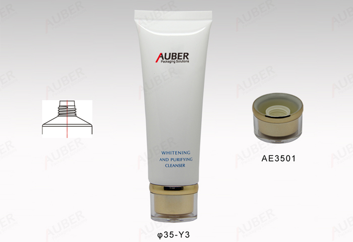 Refilling Cosmtics Packaging With Double Layer Cap For Sun Block 
