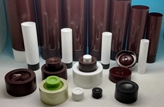 round skincare tubes with concave screw on caps