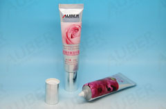 squeezable nozzle tube with flower printed