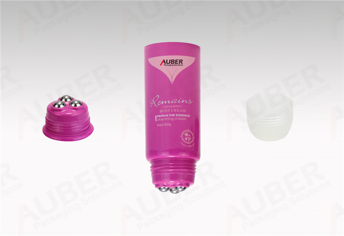 Round tube packaging with rollers and clear caps