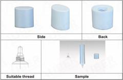 Colored Screw On Cap for Oval Nozzle Gel Tube in Dia.22mm