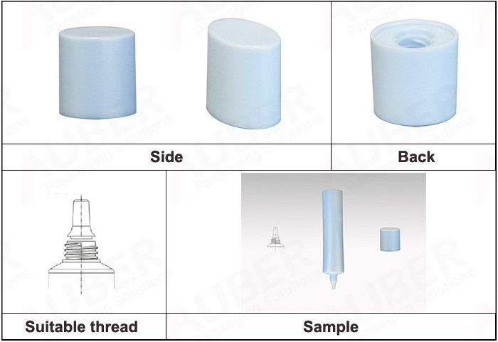 Colored Screw On Cap for Oval Nozzle Gel Tube in Dia.22mm