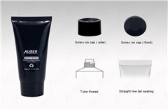 D35mm Black Facial Cleanser Tubes Manufacturer with Black Screw On Cap