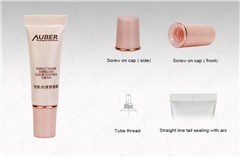 D19mm Pink Squeeze Tube Packaging with Nozzle Plug with Screw On Cap