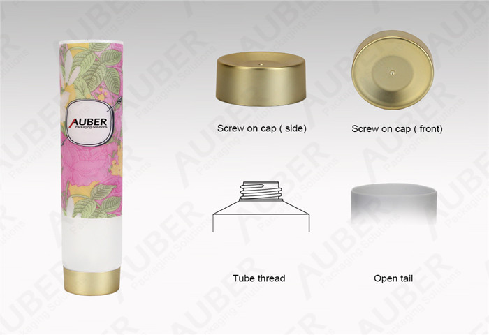 D50mm Clear Lotion Packaging Tube with Metalized Screw on Cap 