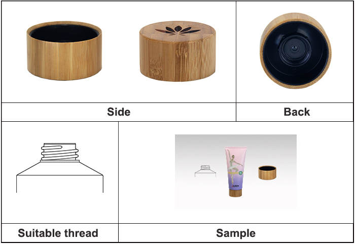 Bamboo Screw On Cap for Tube Packaging in Dia.50mm