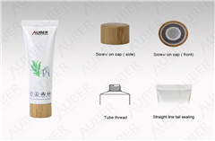 D25mm White BB Lotion Packaging Tube With Bamboo Screw On Cap