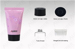 D25mm Pink Squeeze Tubes For Hand Cream With Black Screw On Cap