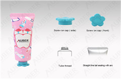 D30mm Pink Cosmetic Tube Packaging with Flower Cap