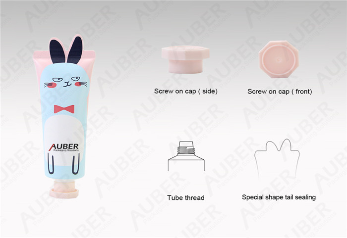 D30mm Rabbit Shape Tube Cosmetic Packaging with Screw Cap