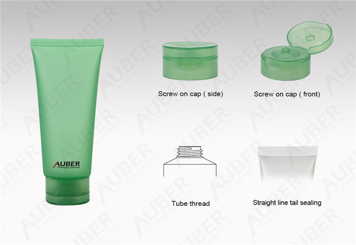 Green Translucent Cosmetic Plastic Tubes