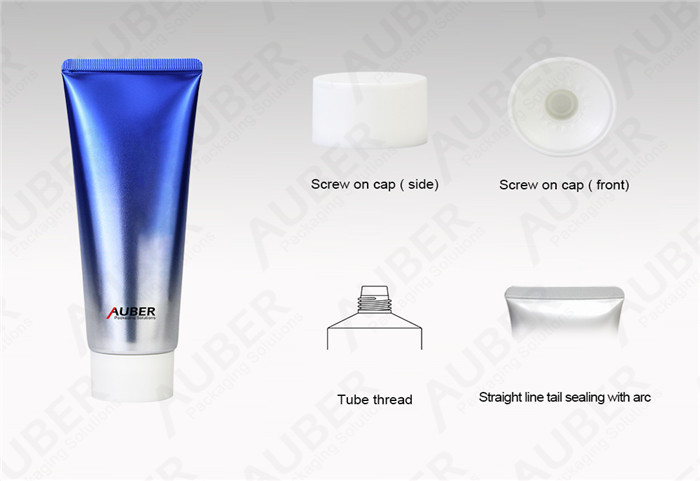 D40mm Ocean Blue Cleanser High Glossy Laminated Tubes Manufacturer with Screw On Cap