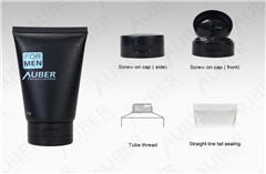 D50mm Black Men Cleanser Plastic Squeeze Tubes with Flip Top Cap