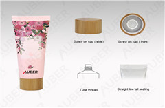 D40mm Rose Hand Cream Aluminum Laminated Tubes Factory with Bamboo Cap