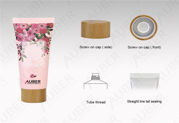 D40mm Rose Hand Cream Aluminum Laminated Tubes Factory with Bamboo Cap