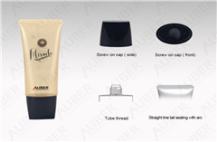 Auber D40mm Oval Semi-Clear Cleansing Packaging with Black Screw Cap