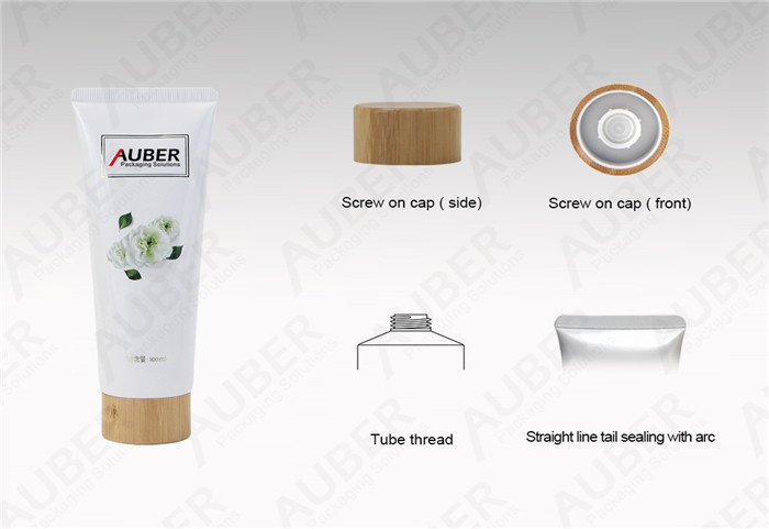 Auber D40mm Gardenia Facial Wash Aluminum Laminated Packaging Tubes with Bamboo Cap