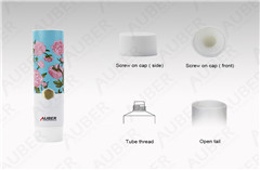 Auber Auber D35mm Flower Aluminum Hand Cream Tube Cosmetic Packaging with White Screw On Cap