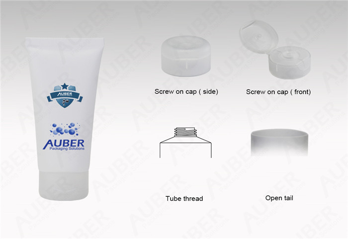 Auber D35mm White Hand Sanitizer Plastic Squeeze Tubes With Matte Clear Cap