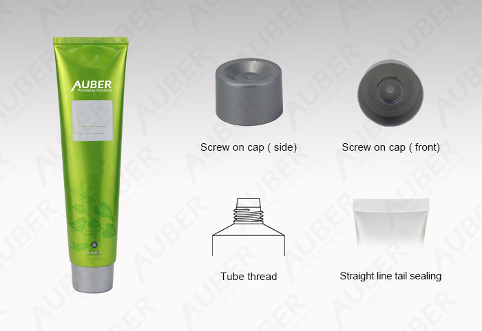 Auber D40mm Green Aluminum Laminated Tubes Manufacturer with Screw on Cap